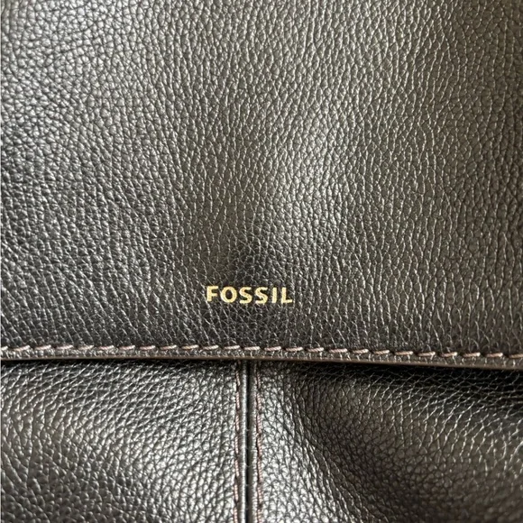 Fossil Black and Brown Leather Backpack - Picture 4 of 9